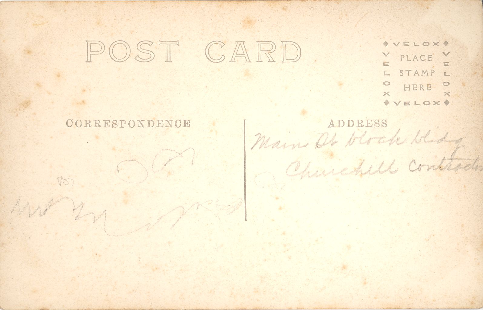Back of Post Card